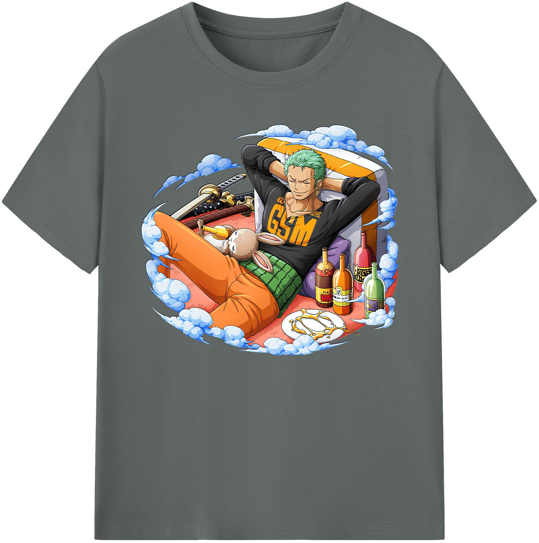 ワンピース ロロノア・ゾロ ONE PIECE Roronoa Zoro 綿100％ メンズ半袖Tシャツ｜肌触りやわらか＆通気性